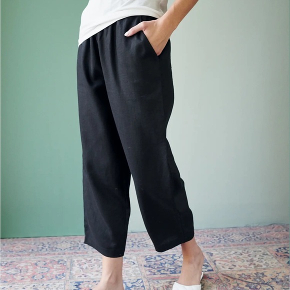 Quince European Linen Pants Black New - Picture 3 of 4